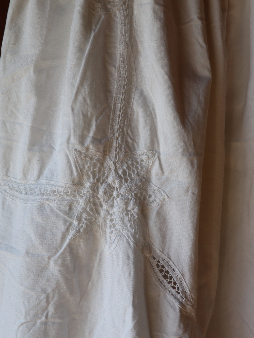 Upcycled Lace Tablecloth Skirt White Embroidered Maxi Skirt M • L • XL - Picture 9 of 12